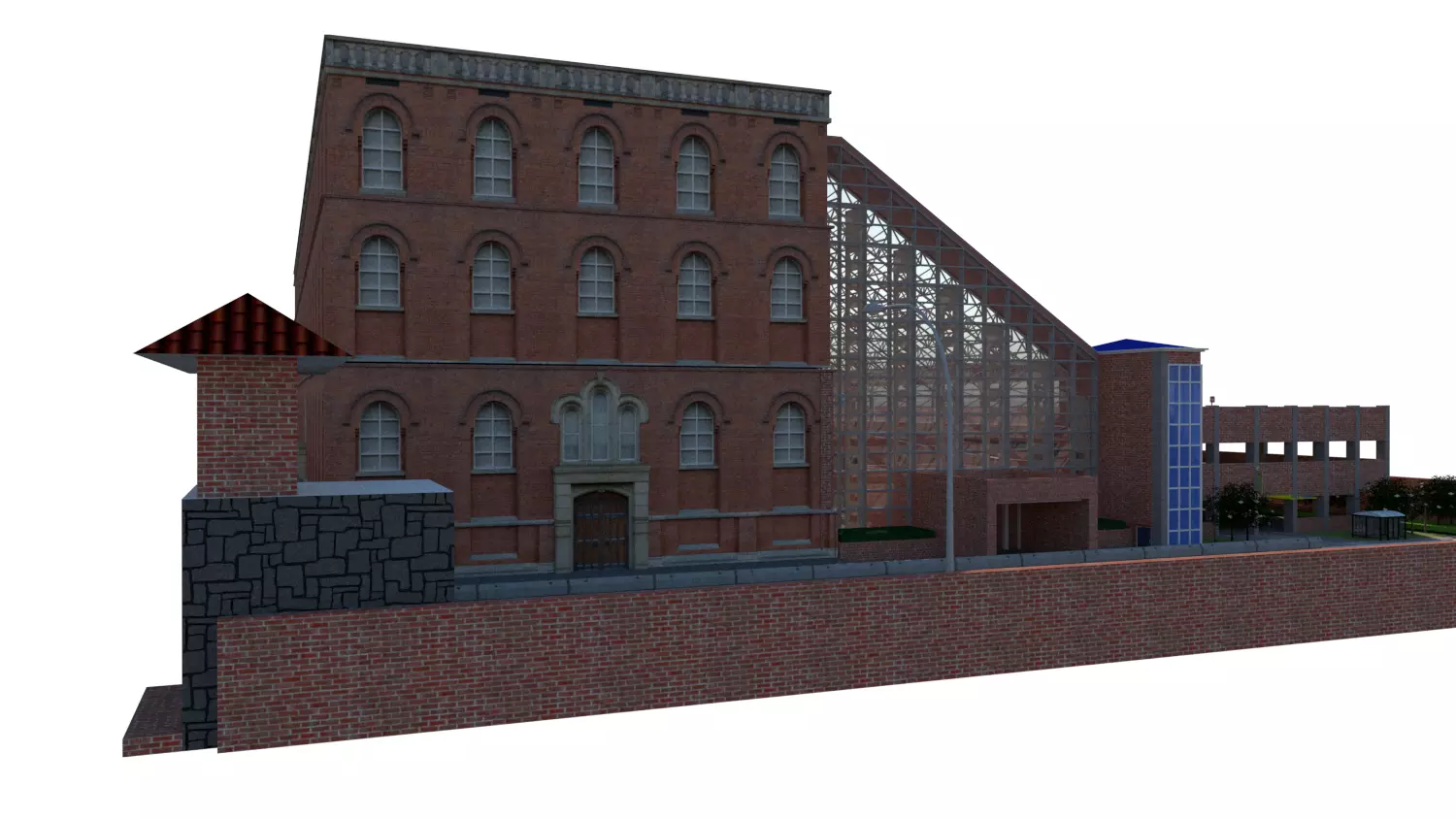 Brick Building Free 3D model