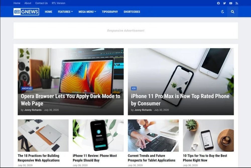 GNews - Magazine Blogger Template