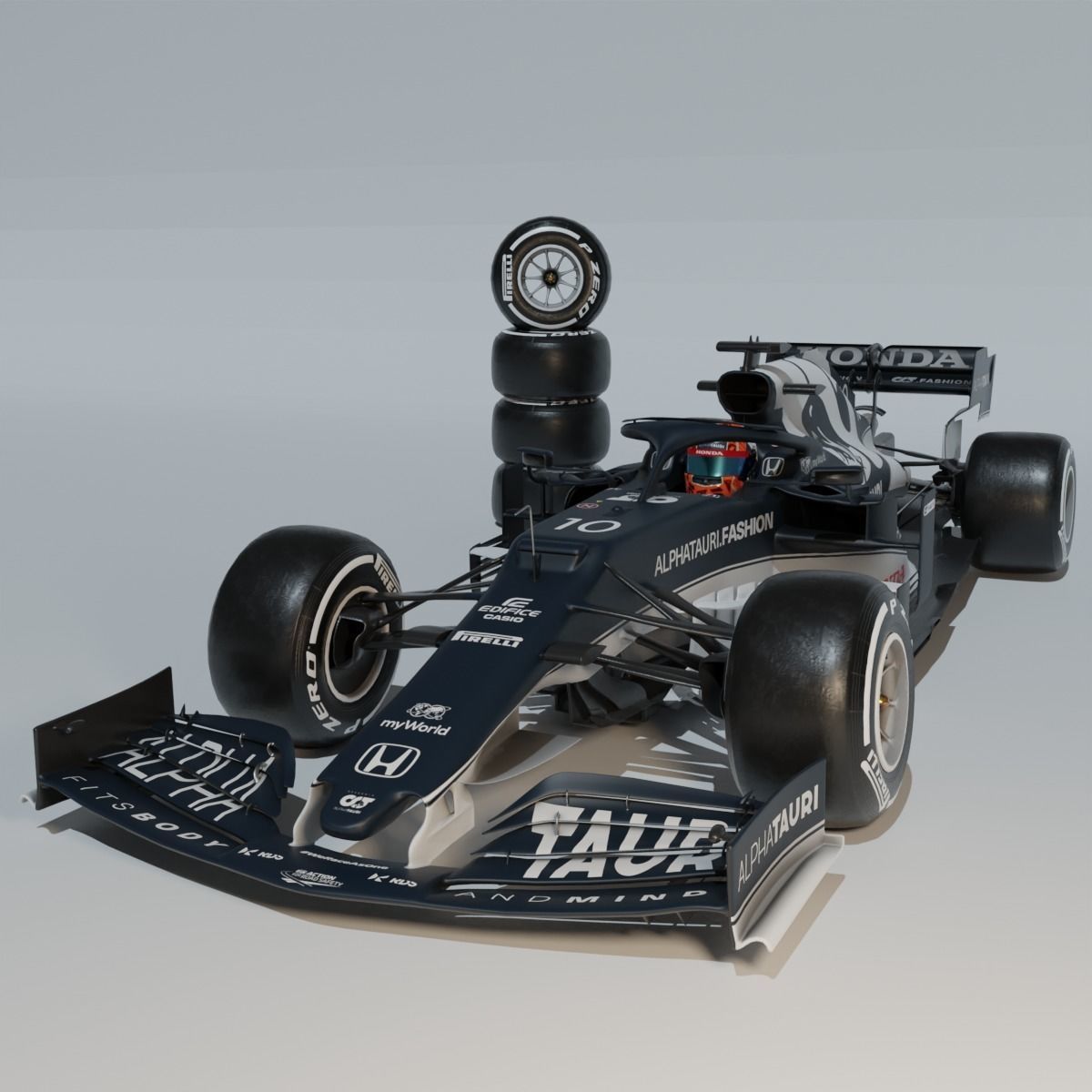 Scuderia Alpha Tauri 2021 AT2  3D model_5