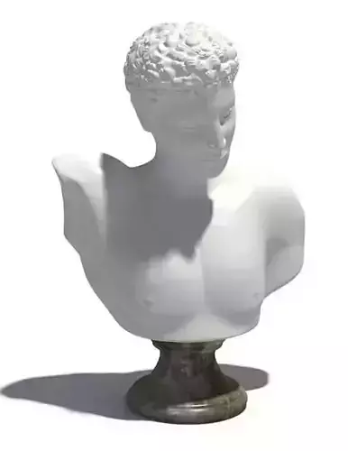 White Human Head Sculpture
