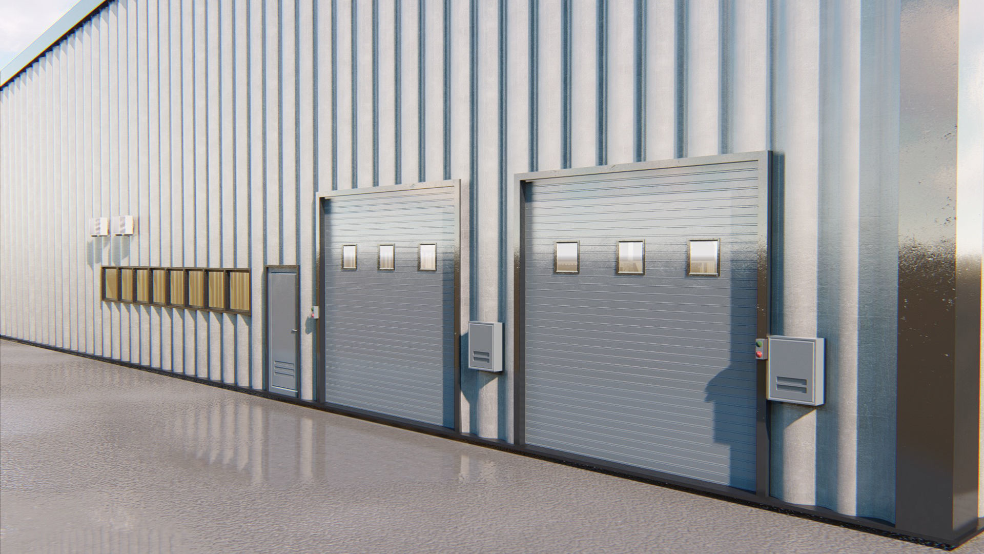 Warehouse filled with boxes and pallets Free 3D model_10