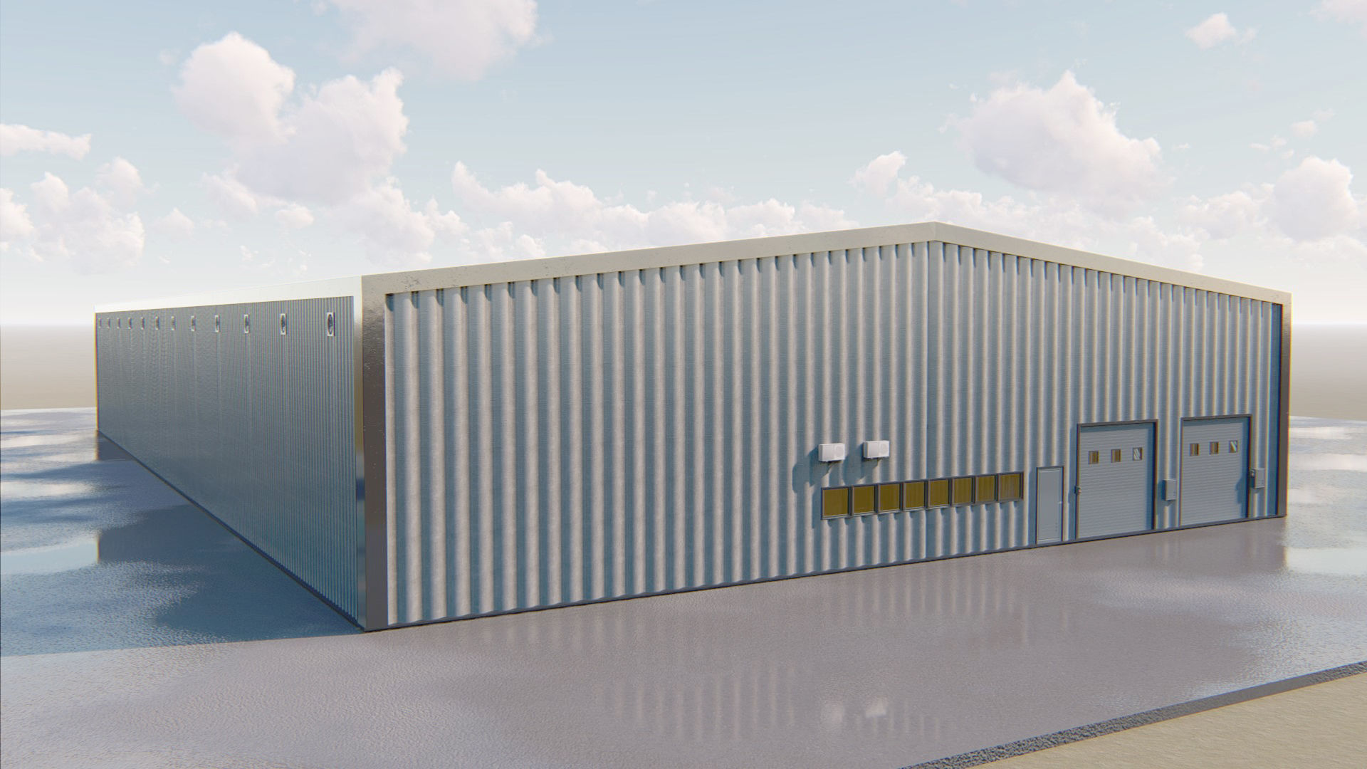 Warehouse filled with boxes and pallets Free 3D model_8