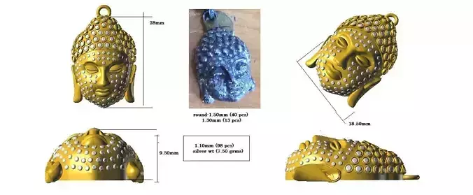 GAUTAM BUDDHA PENDANT  3D print model