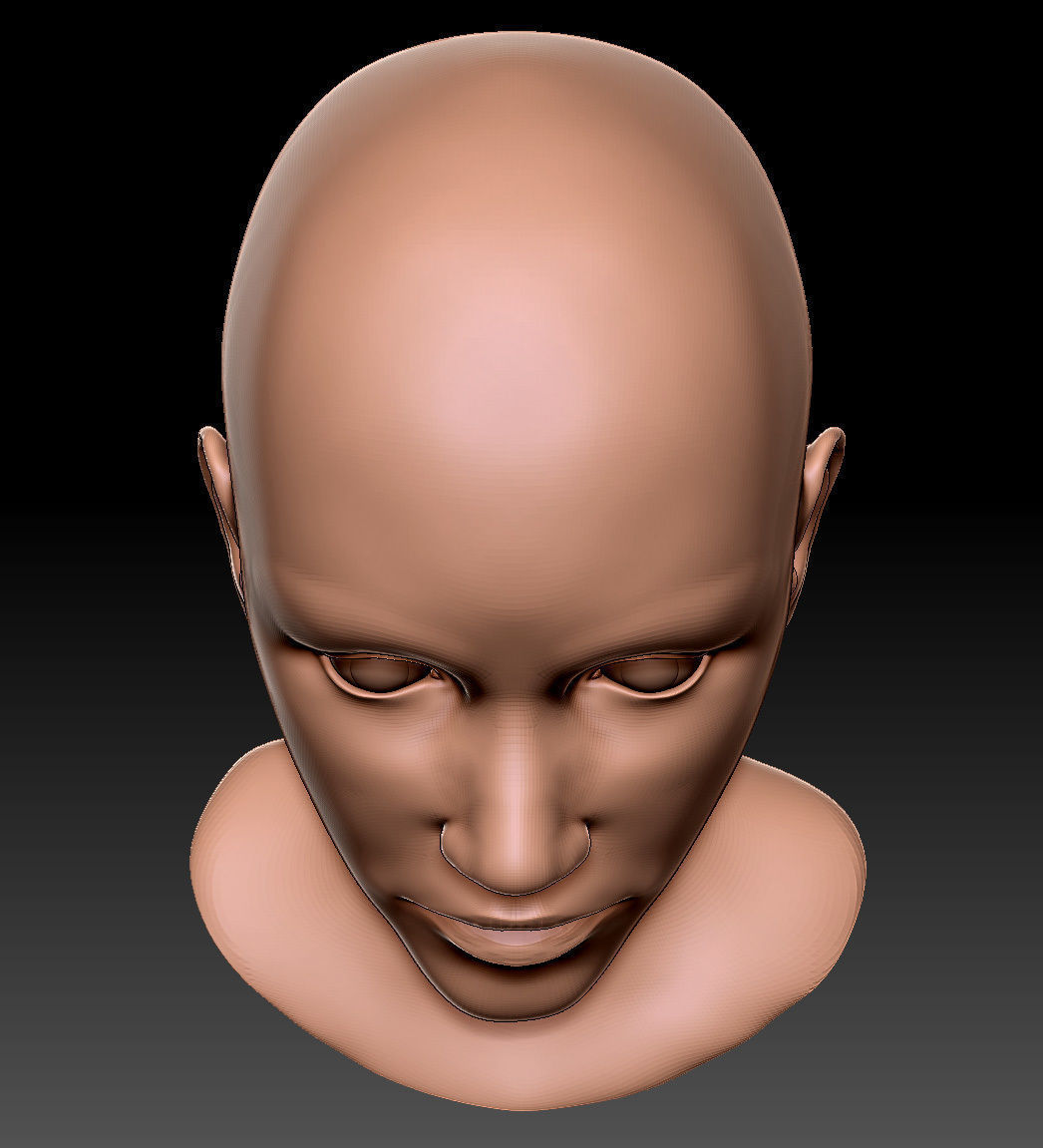 FEMALE HEAD 01 3D print model_14