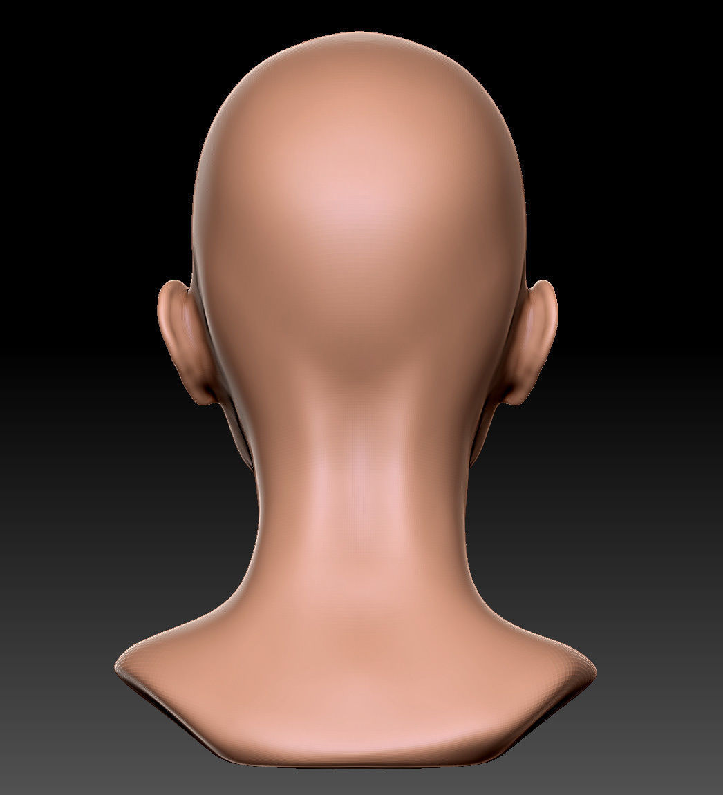 FEMALE HEAD 01 3D print model_11