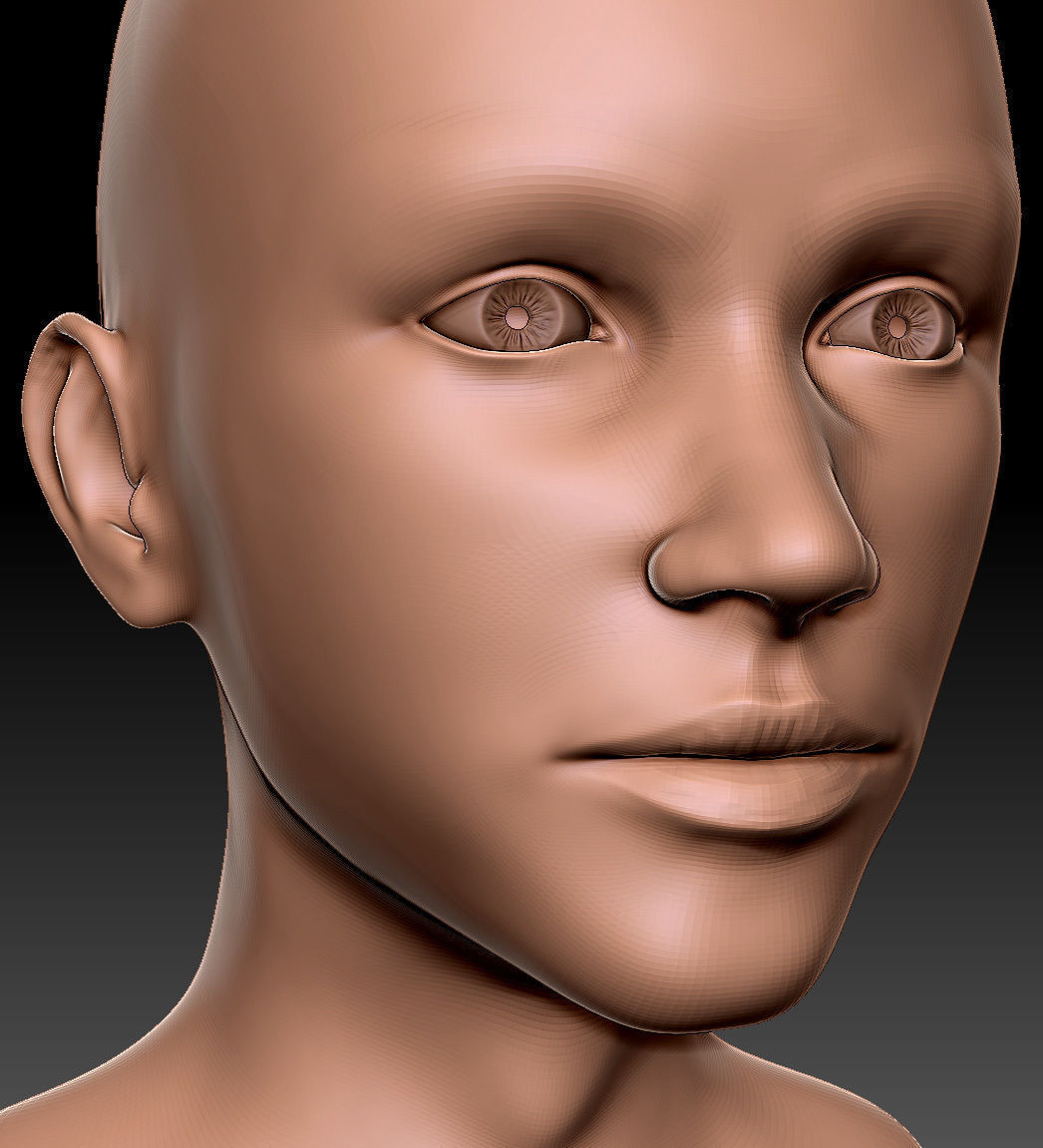 FEMALE HEAD 01 3D print model_3