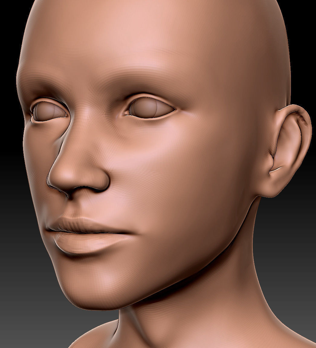 FEMALE HEAD 01 3D print model_1