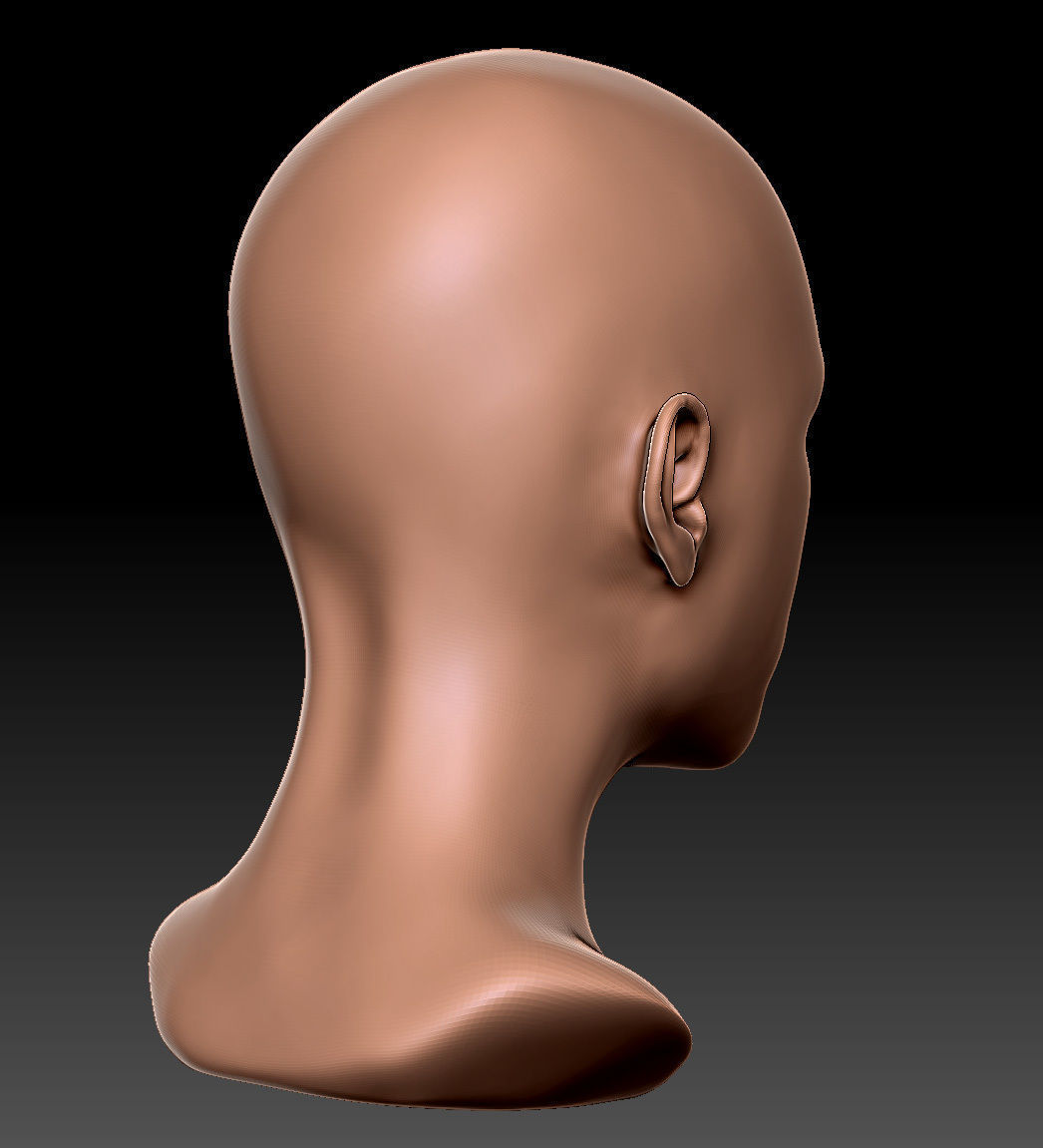 FEMALE HEAD 01 3D print model_10