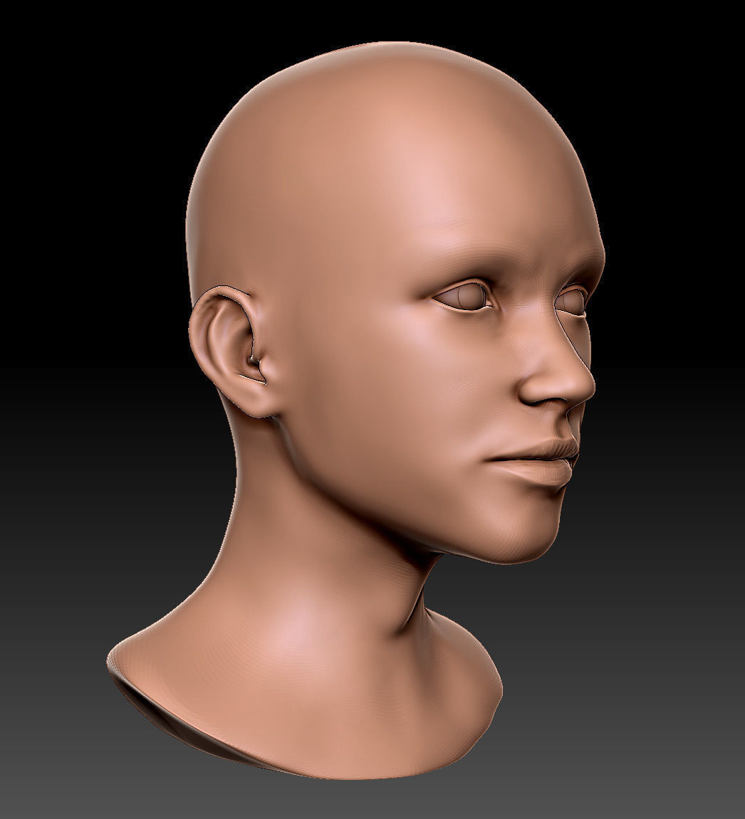 FEMALE HEAD 01 3D print model_8