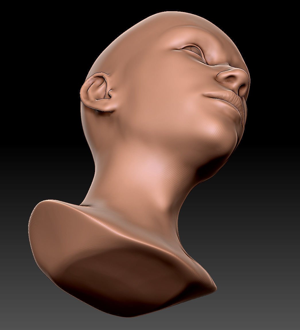 FEMALE HEAD 01 3D print model_12