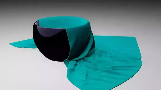 Cloth teal scarf on table
