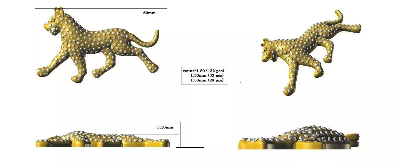 LEAPORD WITH STONES  3D print model_0