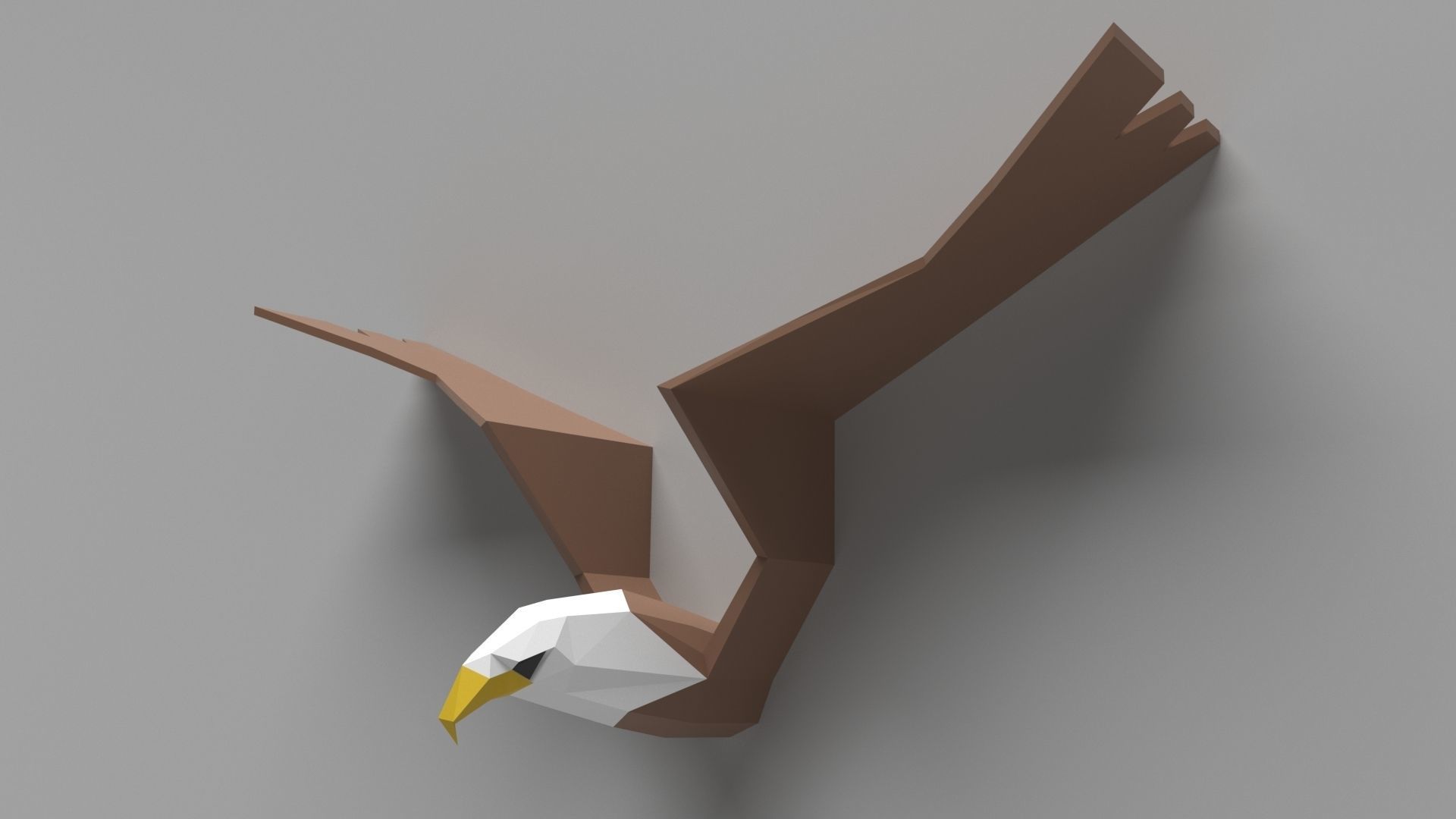 lowpoly Eagle 3D print model Low-poly 3D model wall art 3D print model_1