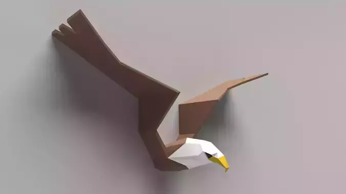 lowpoly Eagle 3D print model Low-poly 3D model wall art 3D print model