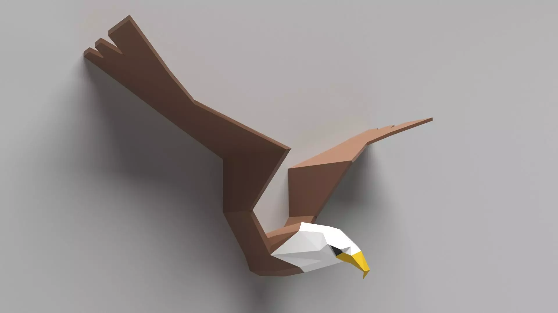 lowpoly Eagle 3D print model Low-poly 3D model wall art 3D print model_0