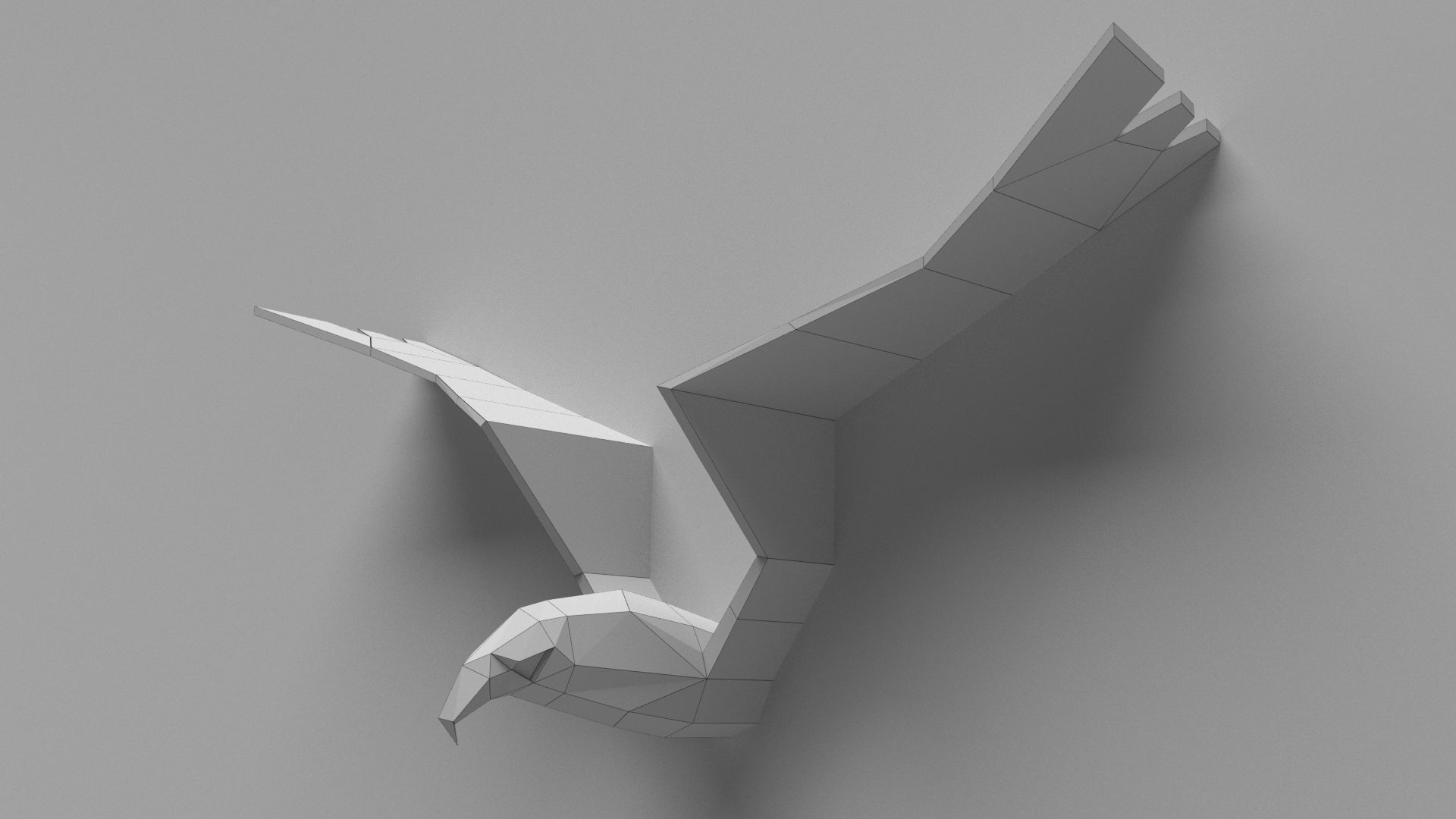 lowpoly Eagle 3D print model Low-poly 3D model wall art 3D print model_2