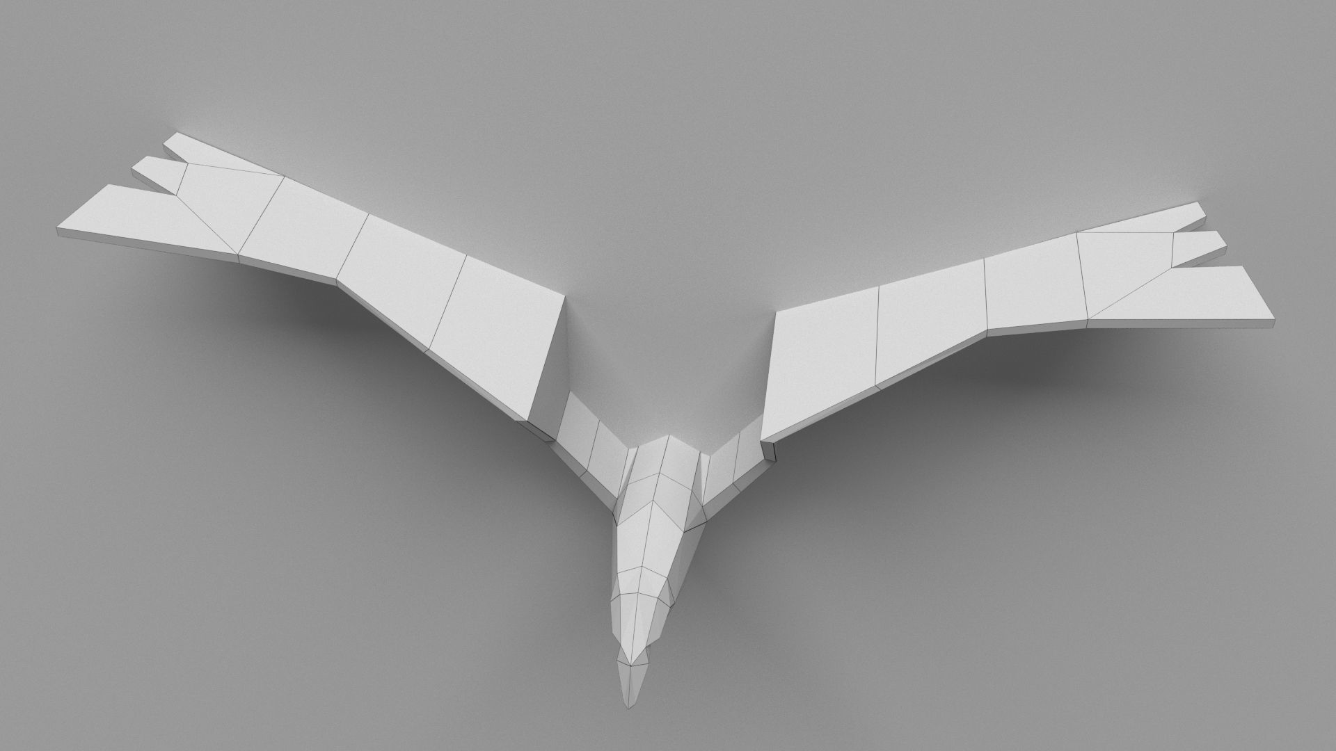 lowpoly Eagle 3D print model Low-poly 3D model wall art 3D print model_3