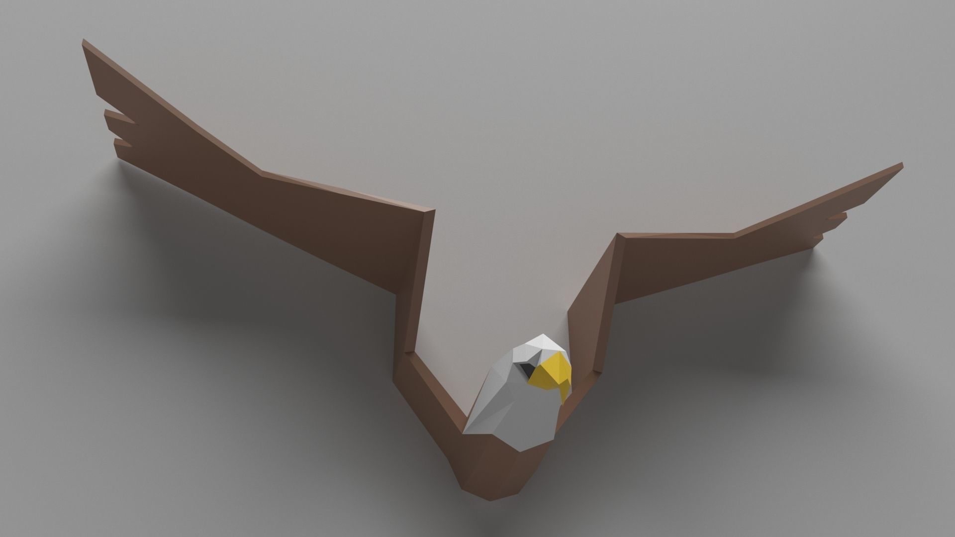 lowpoly Eagle 3D print model Low-poly 3D model wall art 3D print model_6