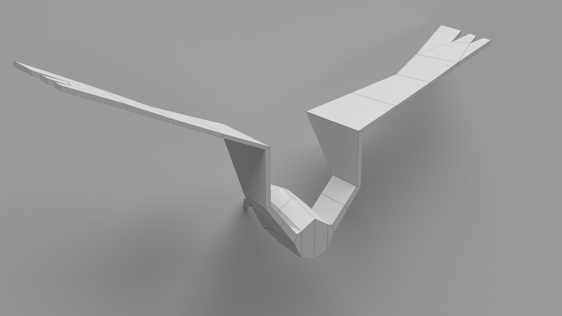 lowpoly Eagle 3D print model Low-poly 3D model wall art 3D print model_4