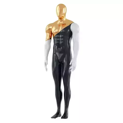 Faceless mannequin with gold top 135