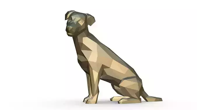 jack russell terrier low poly