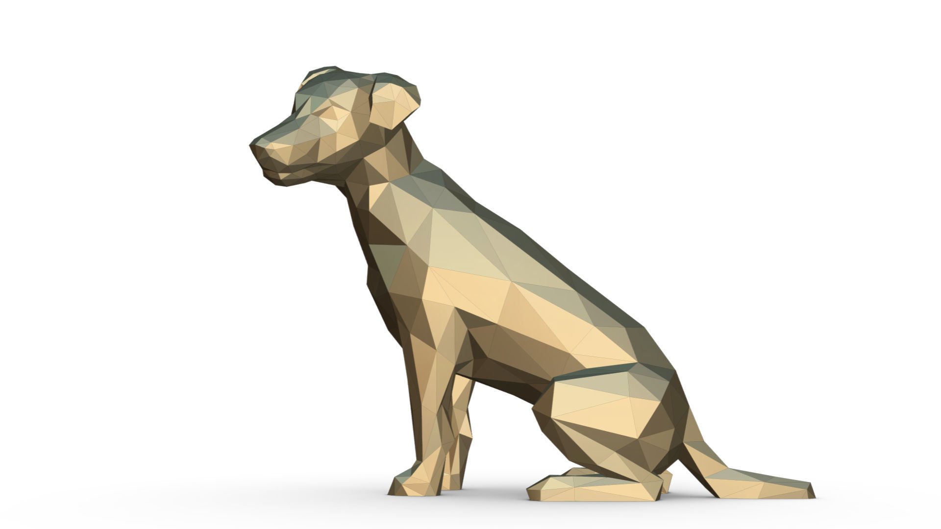 jack russell terrier low poly 3D print model_1