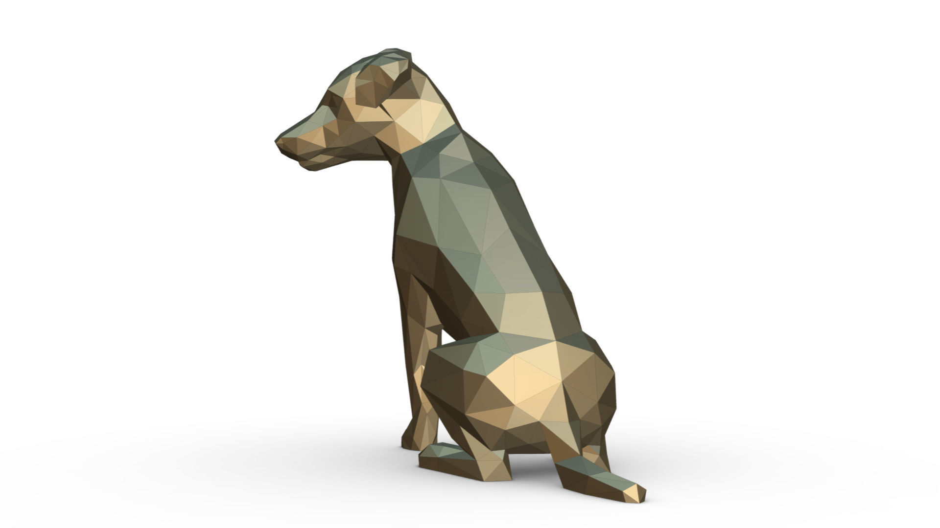 jack russell terrier low poly 3D print model_2