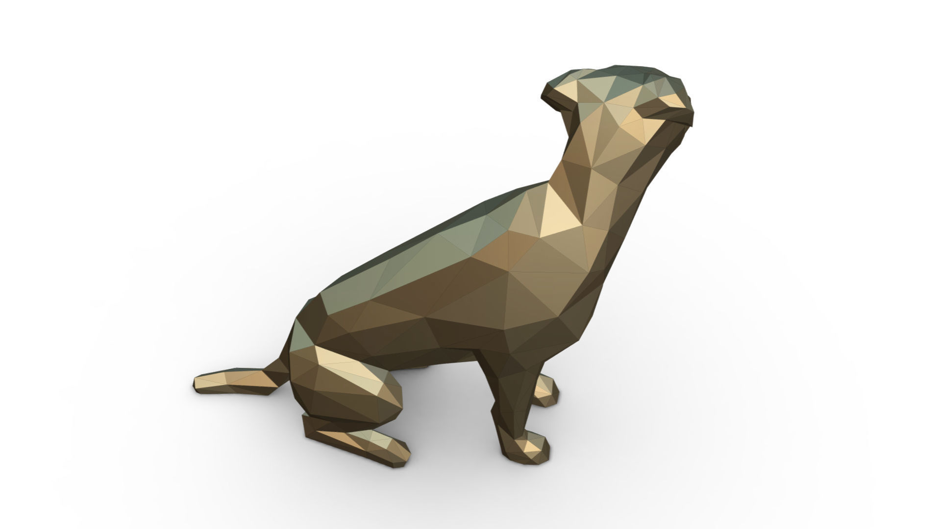 jack russell terrier low poly 3D print model_4