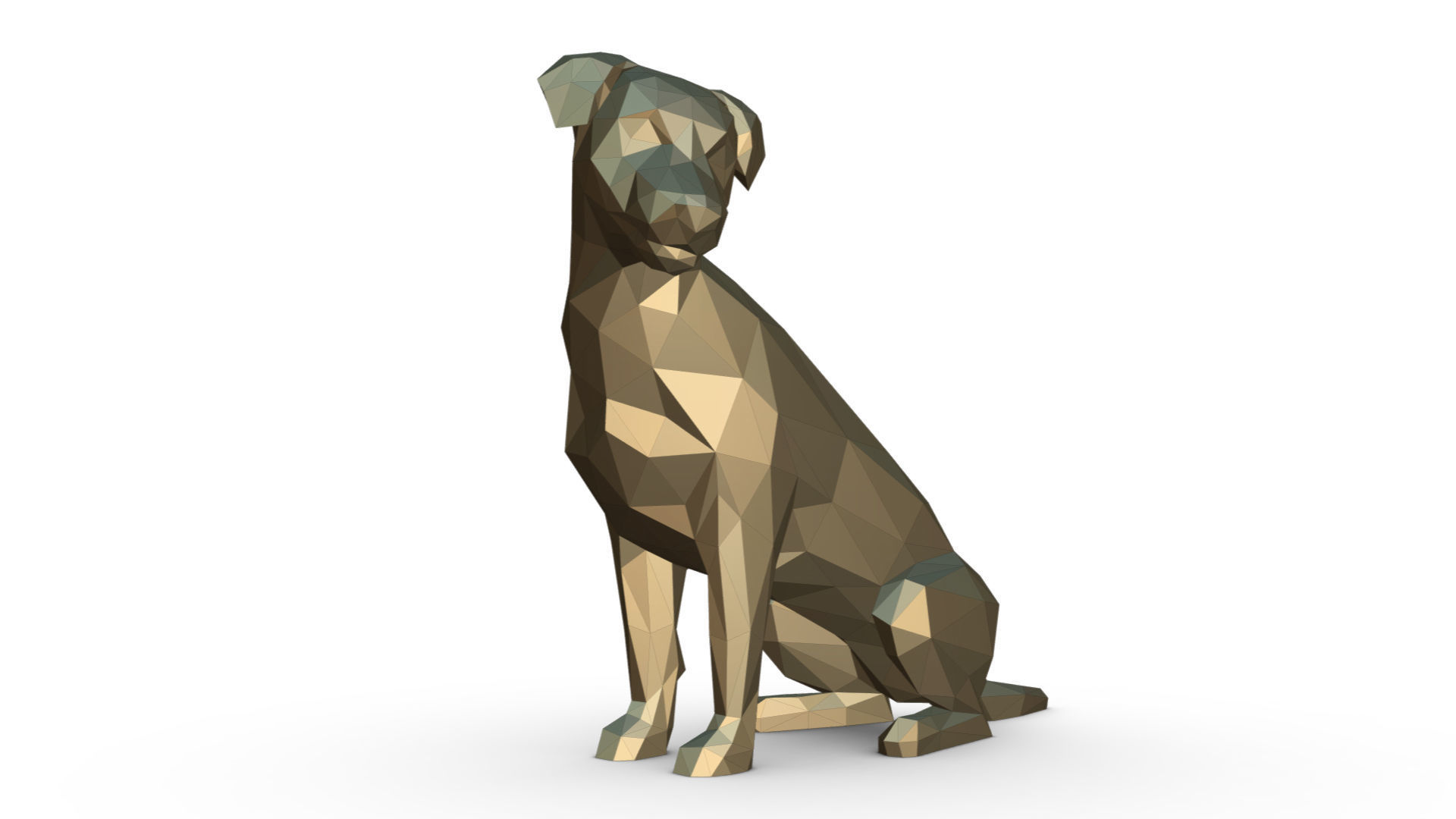jack russell terrier low poly 3D print model_7