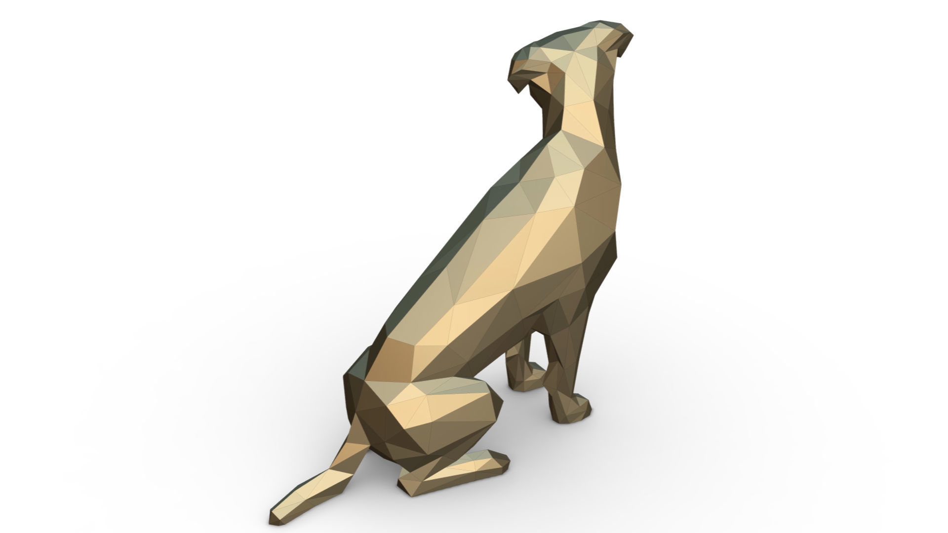 jack russell terrier low poly 3D print model_3