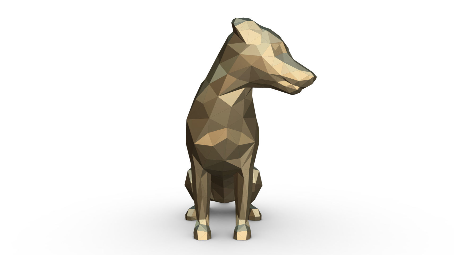 jack russell terrier low poly 3D print model_6