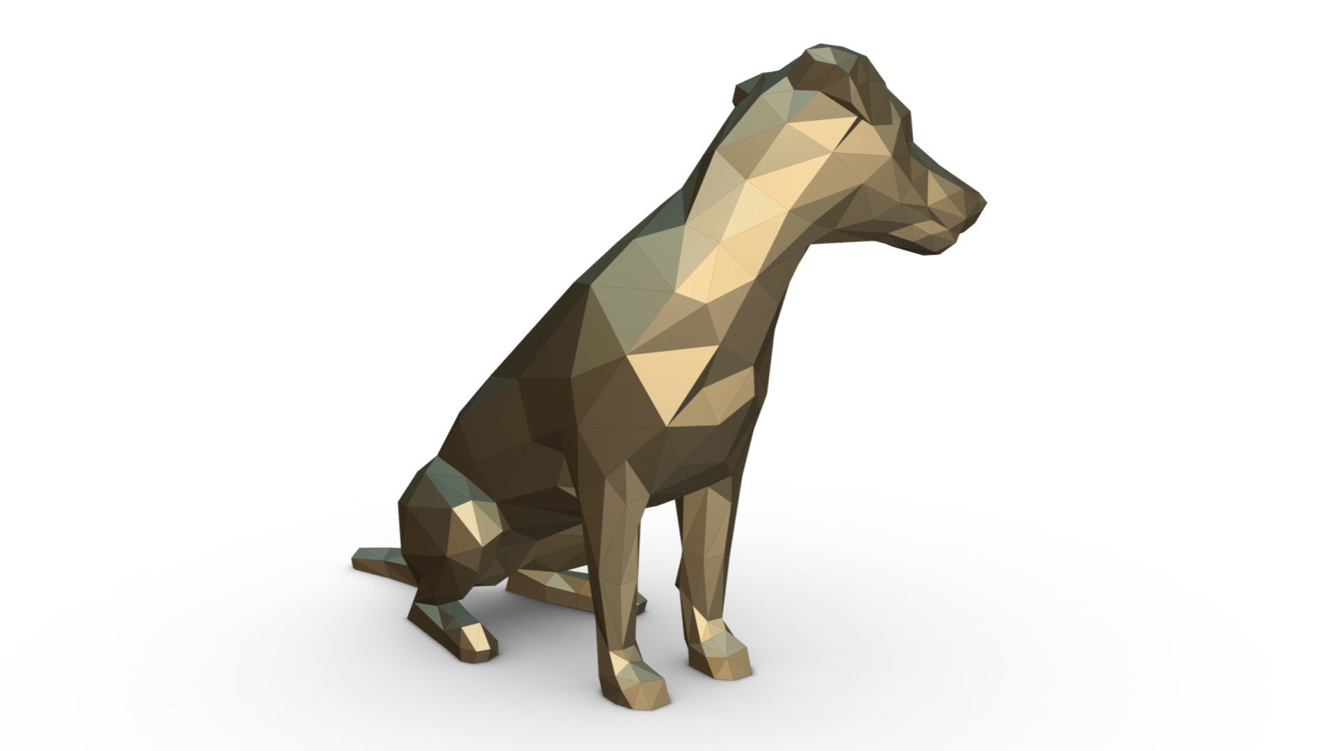 jack russell terrier low poly 3D print model_5
