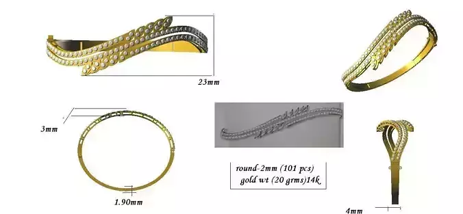 DESIGNER BANGLE  3D print model