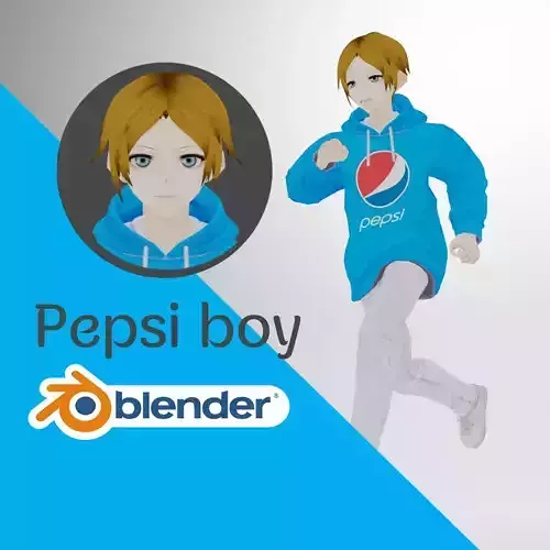 Pepsi boy - Low-poly 3D model