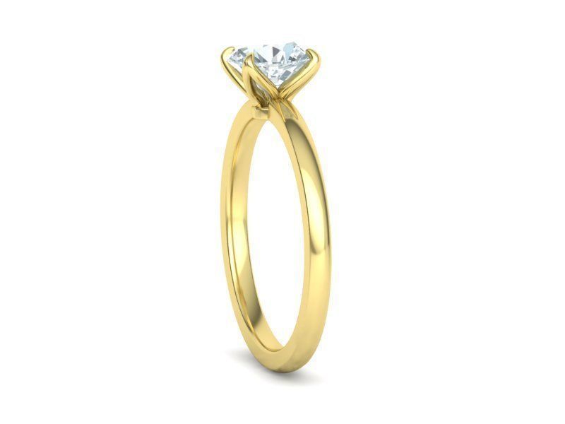 Elegant Solitaire Ring 1ct  Round Stone Claw Setting  3D print model_24