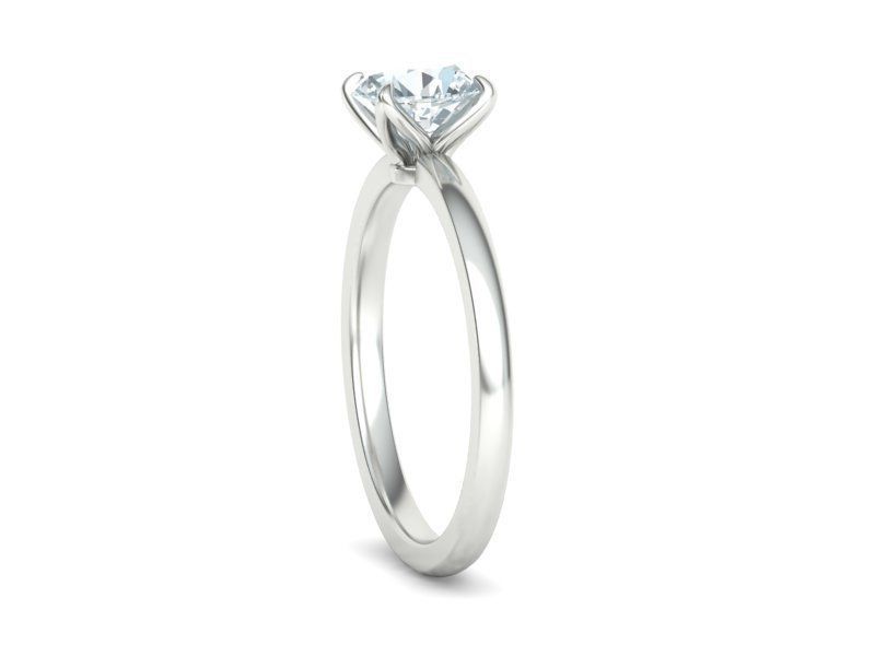 Elegant Solitaire Ring 1ct  Round Stone Claw Setting  3D print model_23
