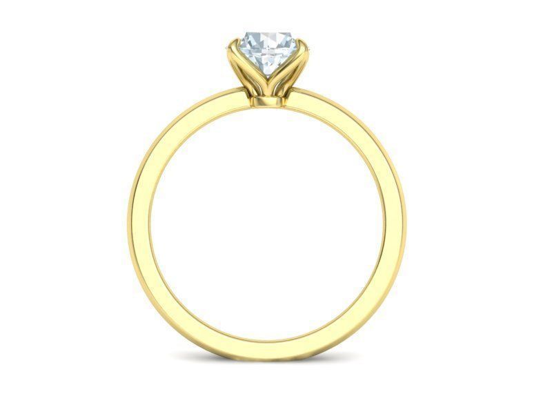Elegant Solitaire Ring 1ct  Round Stone Claw Setting  3D print model_18