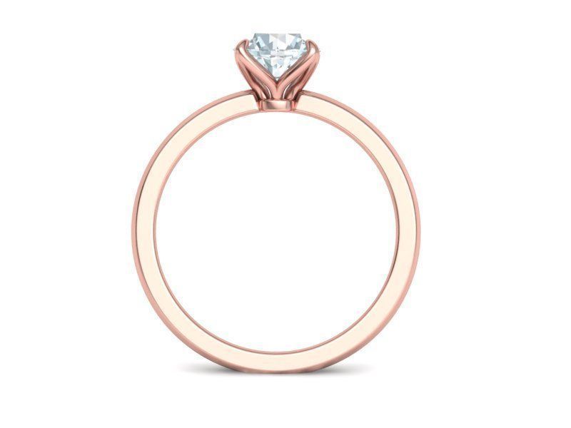 Elegant Solitaire Ring 1ct  Round Stone Claw Setting  3D print model_16