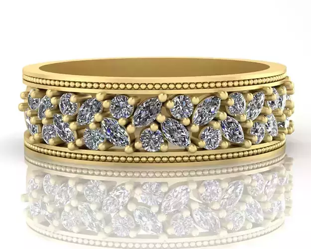 ring with marquise and diamonds