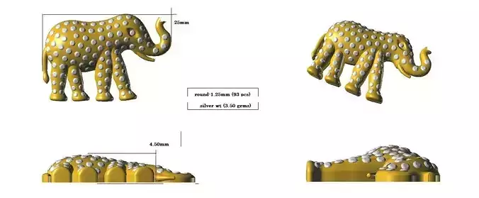 elephant with stones pendant