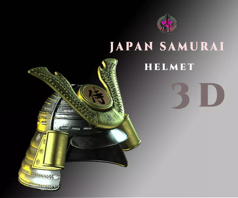 Japan Samurai Helmet  Low-poly 3D model_0
