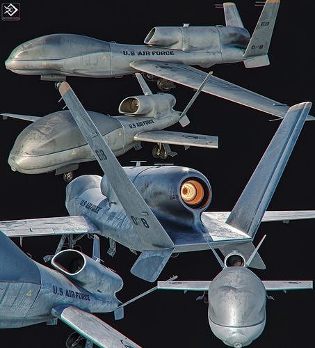  RQ 4 Global Hawk  Drone Low-poly 3D model