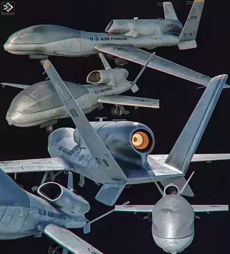  RQ 4 Global Hawk  Drone Low-poly 3D model