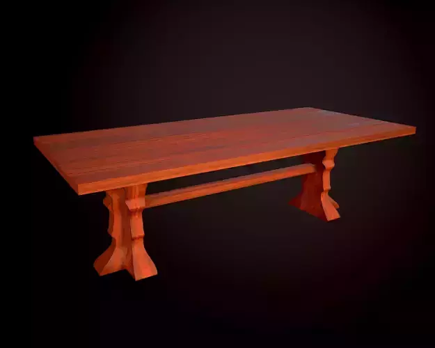 Free Wooden Table - Simple Free 3D Model Free low-poly 3D model