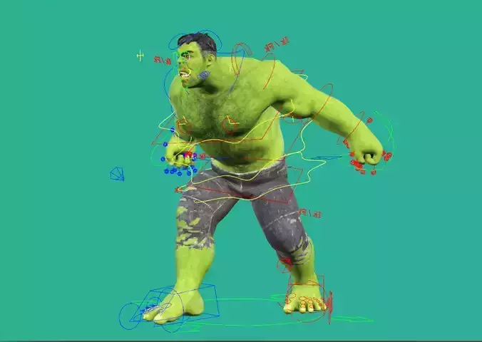 FREE HULK RIG 3D Free low-poly 3D model