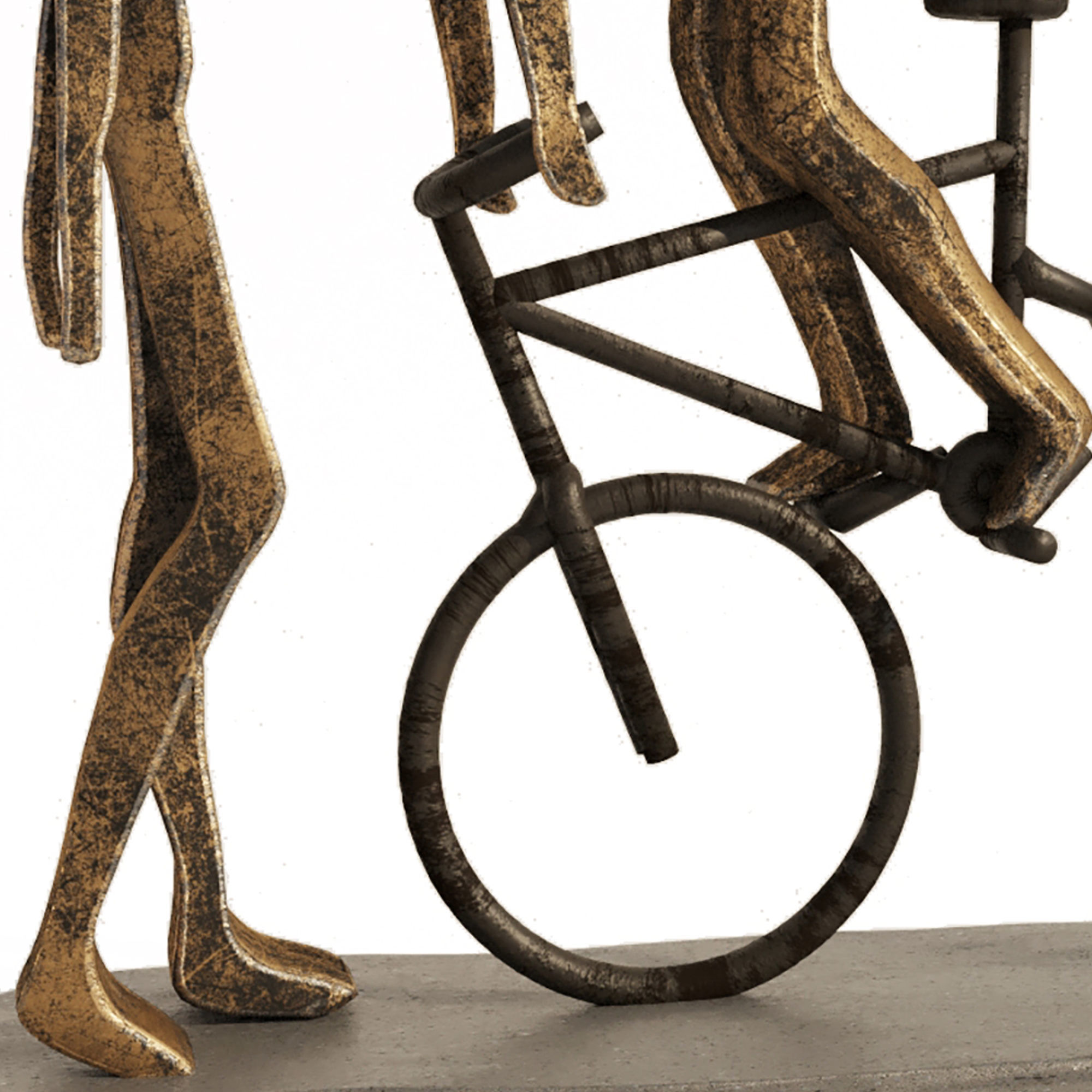 dance-kissing-couple bronze sculpture of man and woman on bic... Low-poly 3D model_3