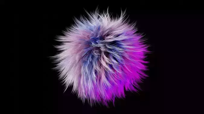 Fur ball Fluffy ball  Free 3D model