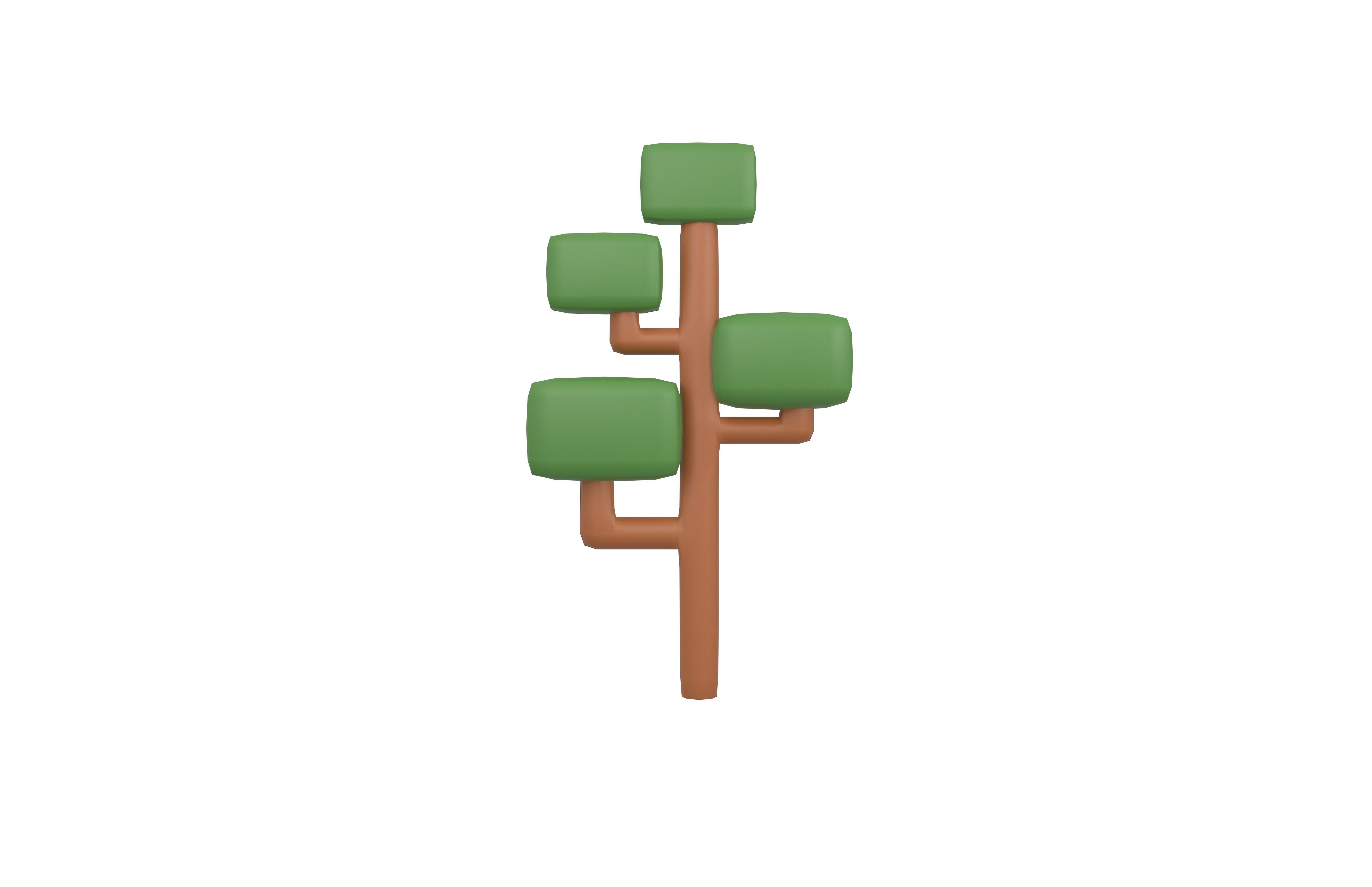 Cartoon Tree v10 002 Low-poly 3D model_1