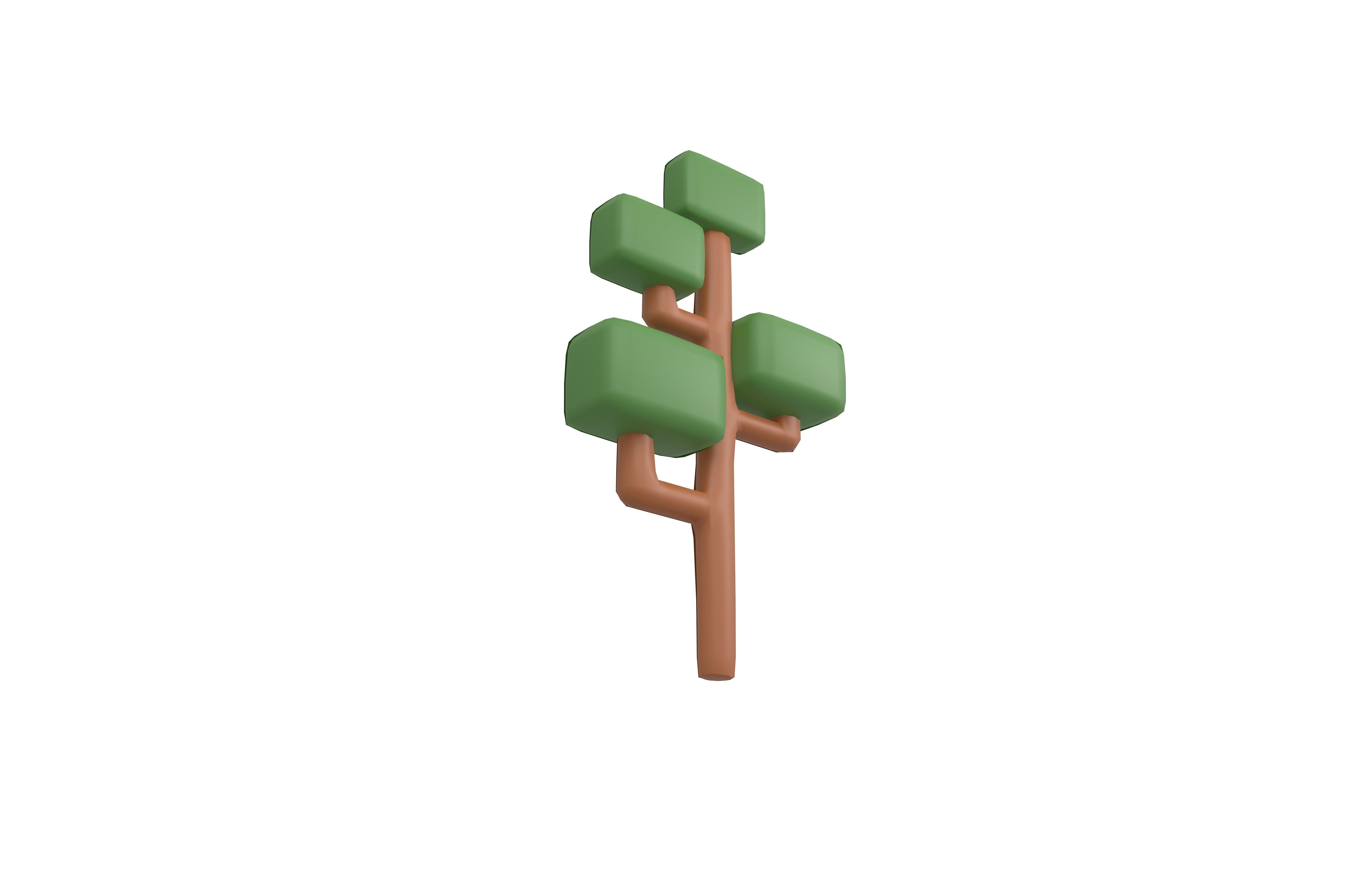 Cartoon Tree v10 002 Low-poly 3D model_3