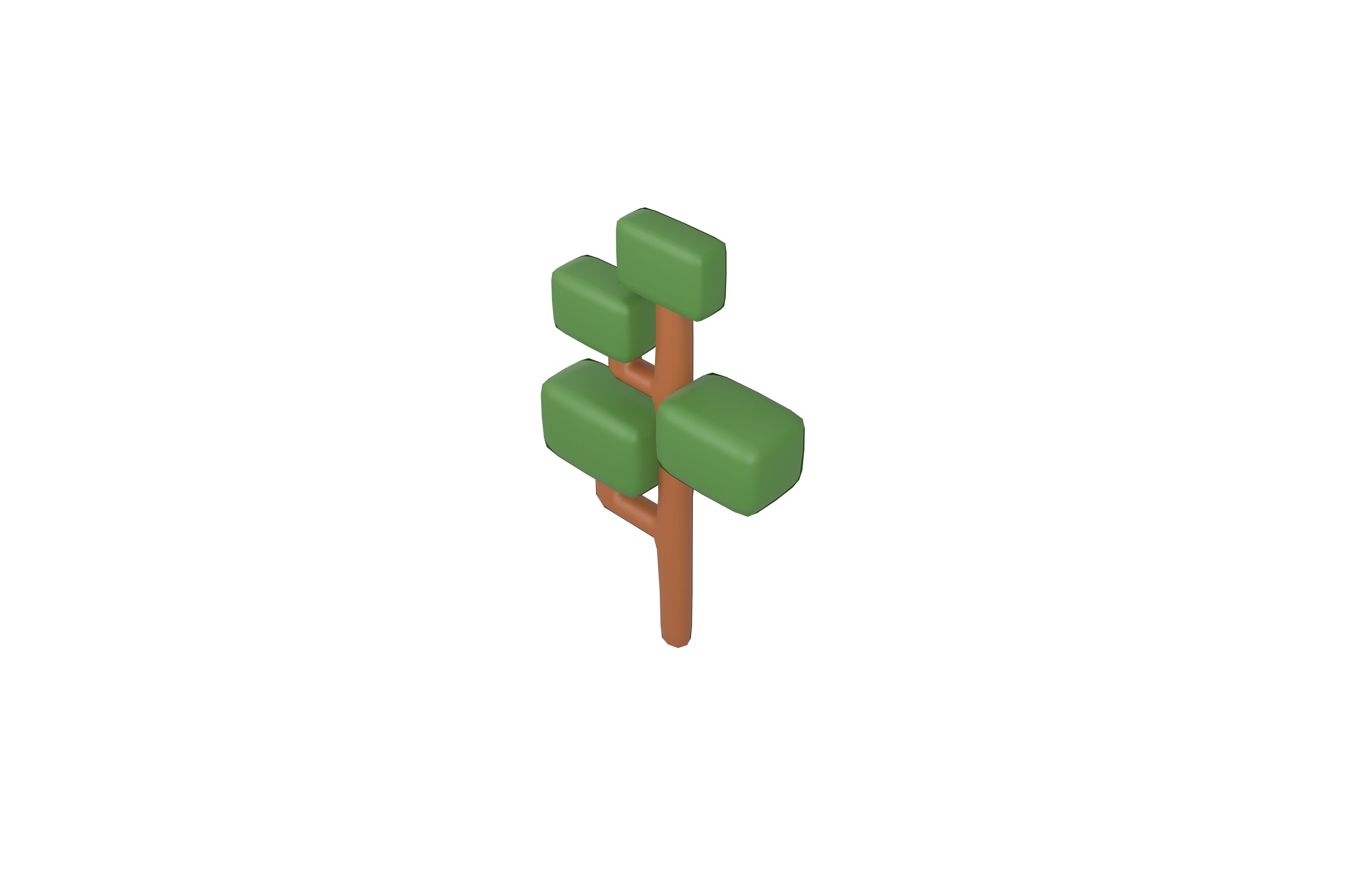Cartoon Tree v10 002 Low-poly 3D model_2